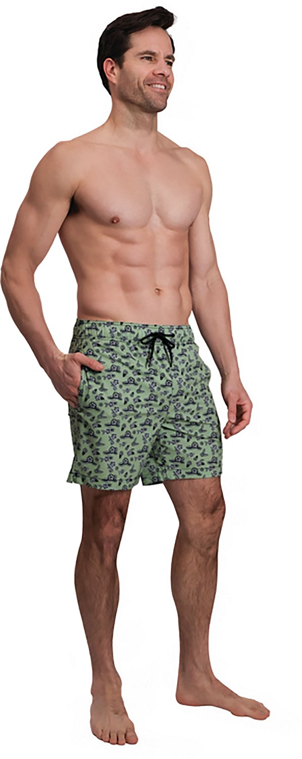 Beach Bros Men's Geo Floral Leaf Swim Trunk Shorts 6.5 in - view number 5