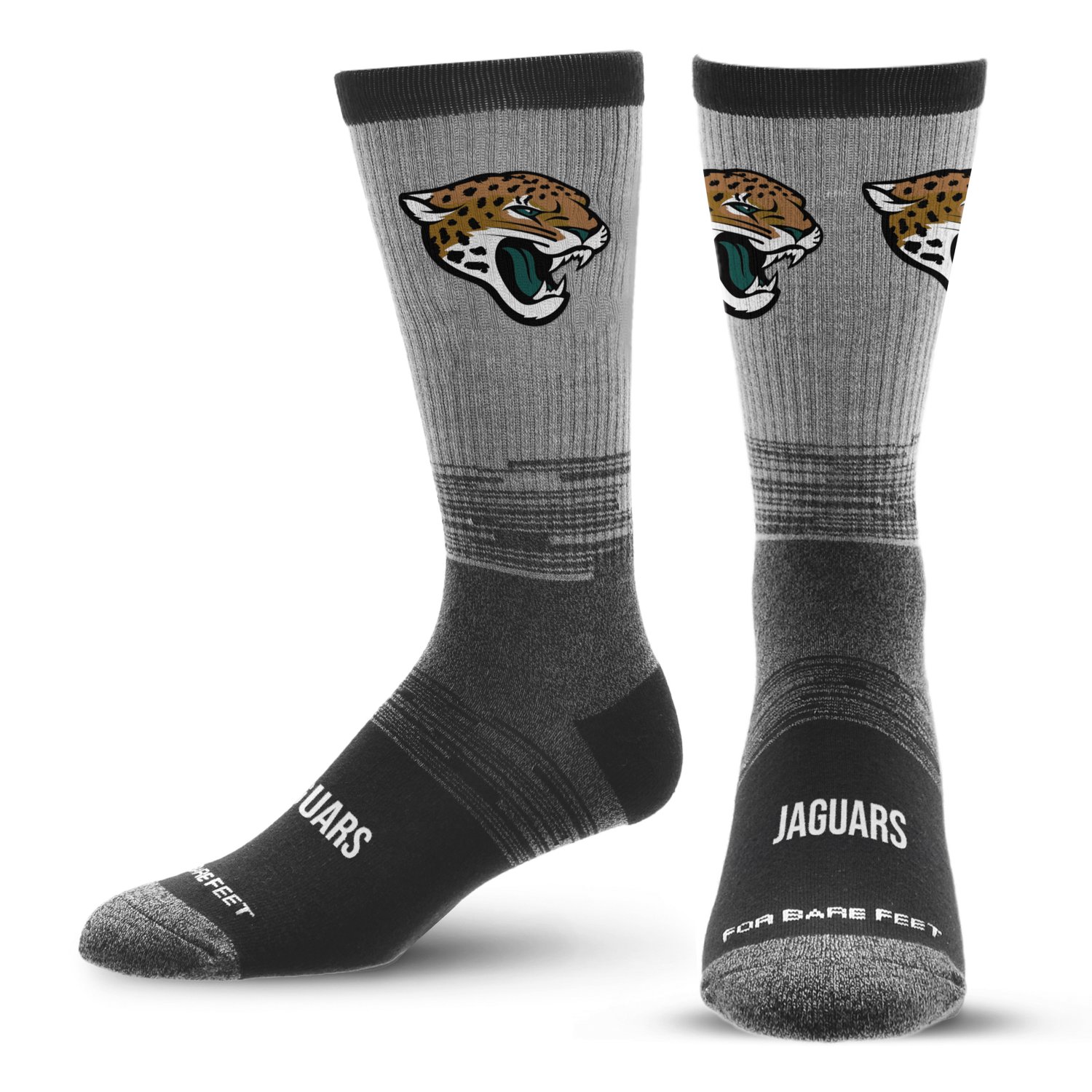 For Bare Feet Adults' Jacksonville Jaguars Team Tonal Crew Socks