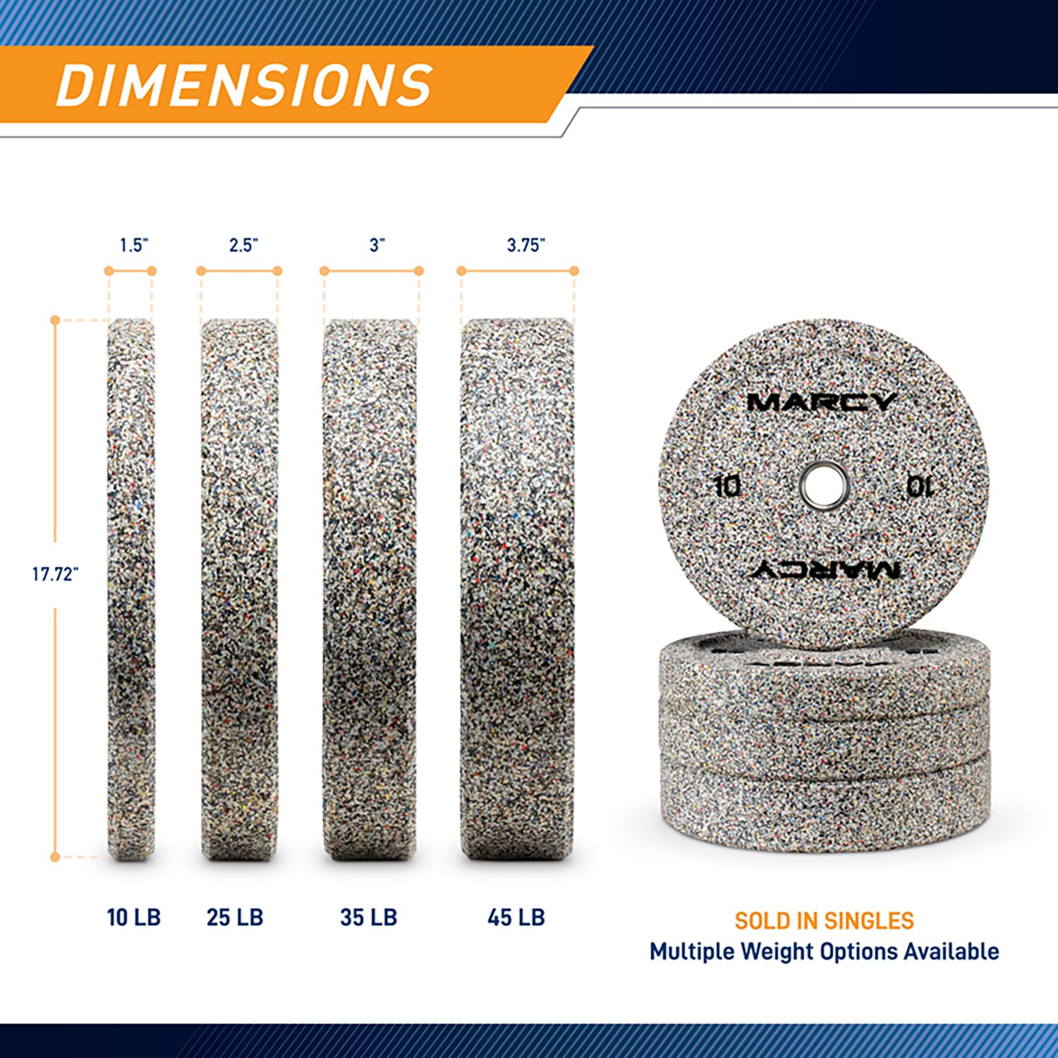 Marcy Rubber 10 lb. Bumper Plate - view number 3
