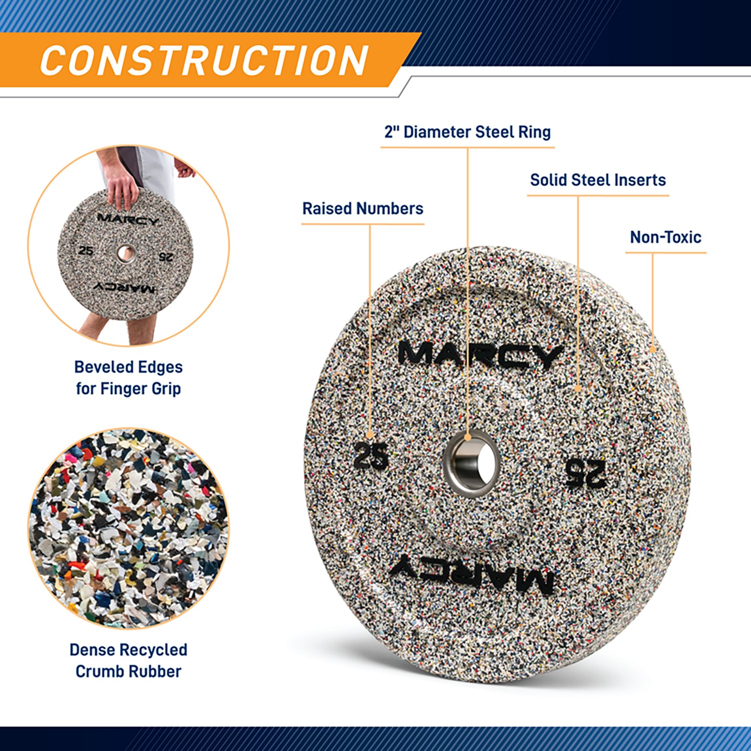 Marcy Rubber 10 lb. Bumper Plate - view number 4
