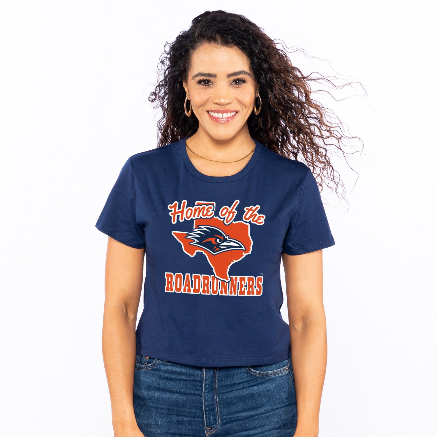 ZooZatz Women's UTSA State Outline Crop T-shirt