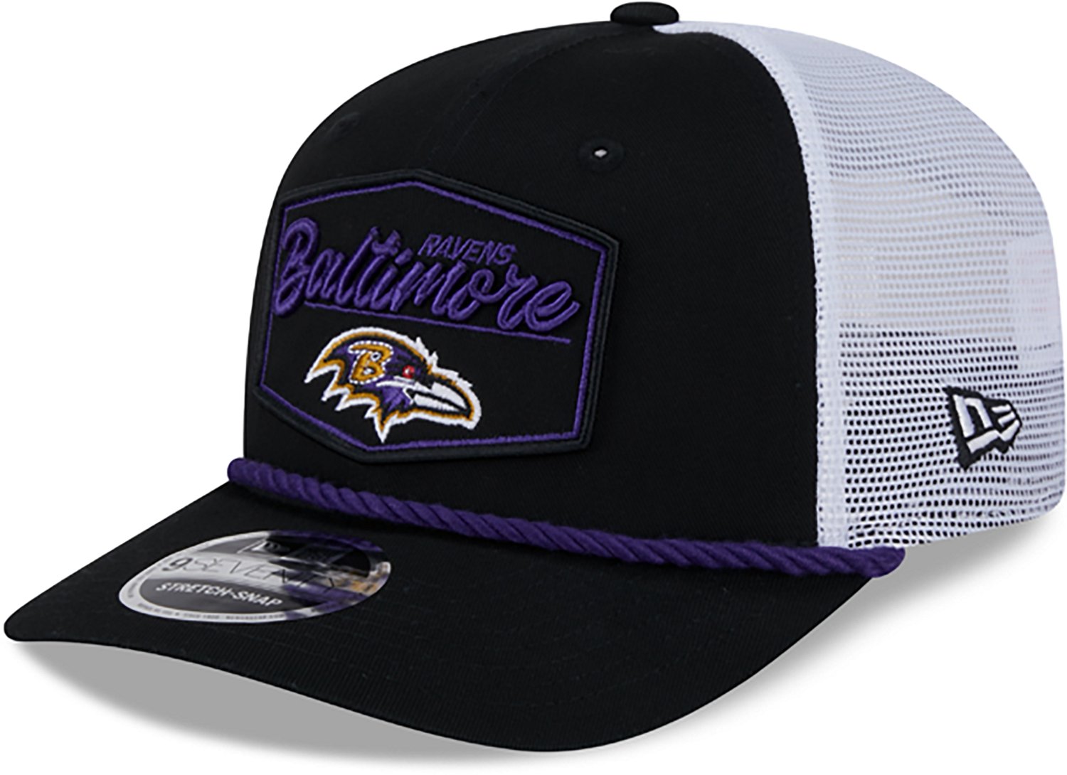New Era Men's Ravens Team Patch OTC 9SEVENTY Trucker Cap - view number 4
