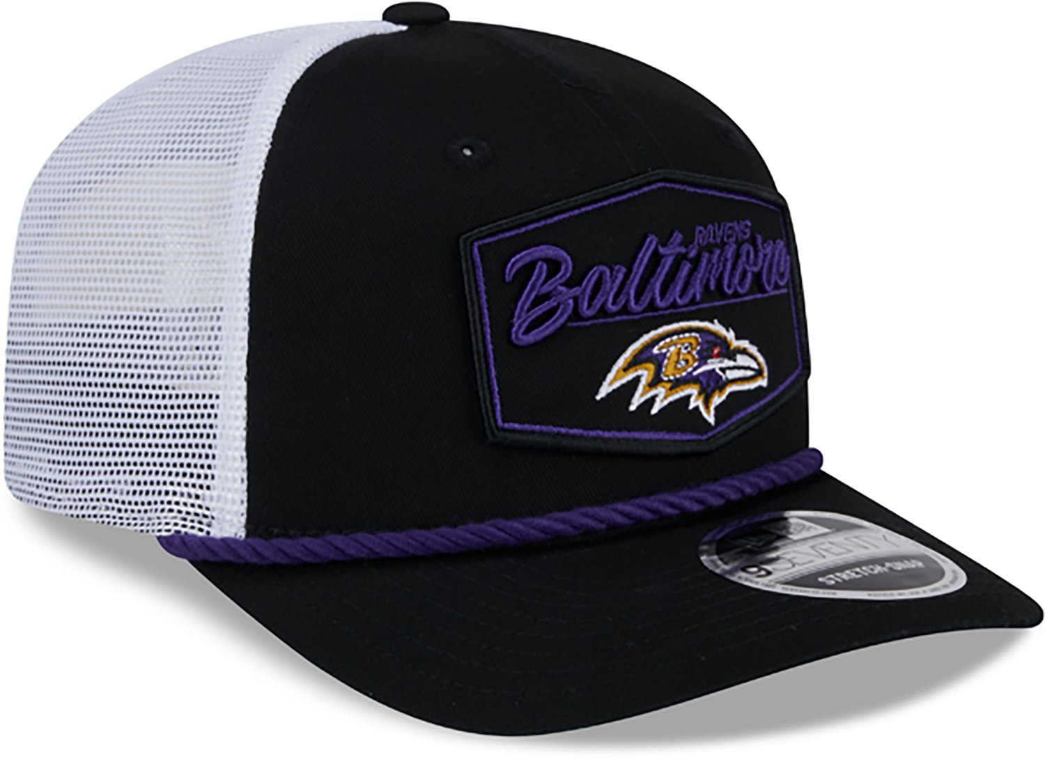 New Era Men's Ravens Team Patch OTC 9SEVENTY Trucker Cap - view number 5