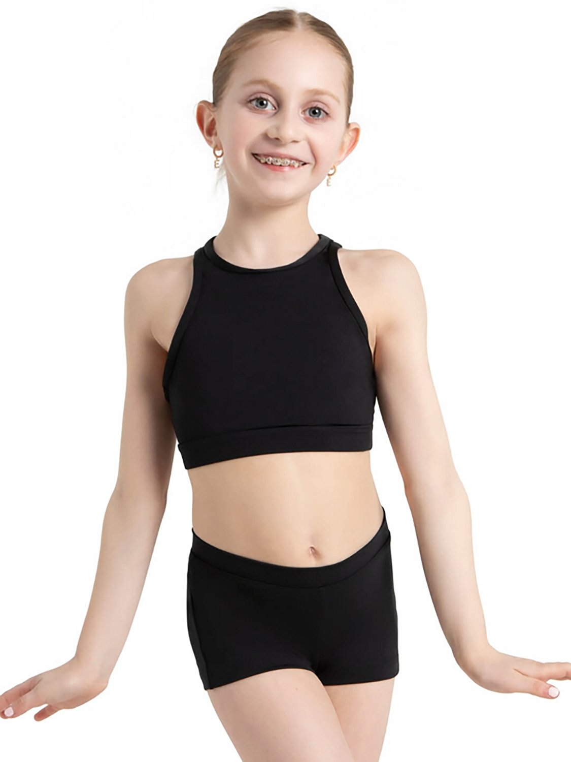 Capezio Girls' Team Basics Ladder Back Sports Bra Top