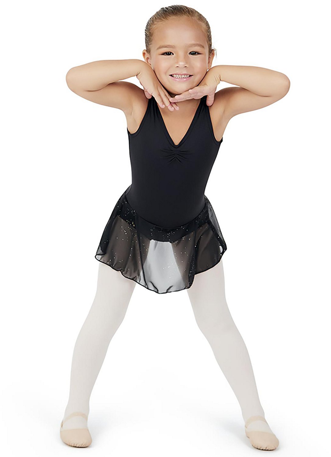 Capezio Girls' V Neck Pinch Front Tank Dress - view number 3