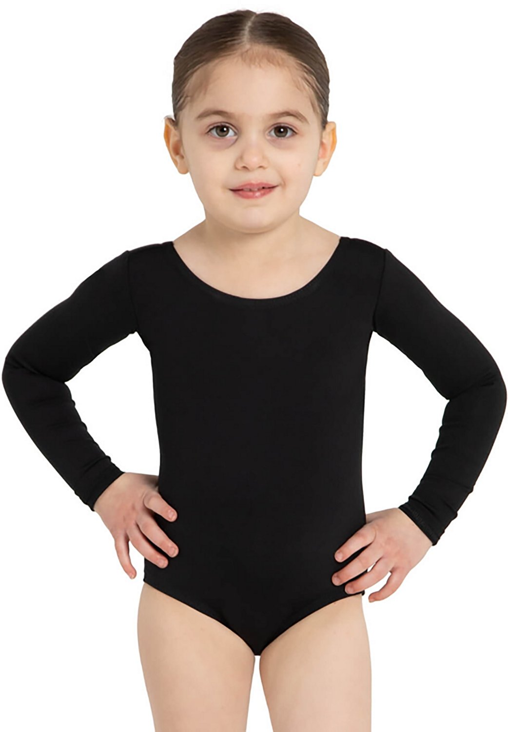 Capezio Girls' Team Basic Long Sleeve Leotard With Bottom Snaps