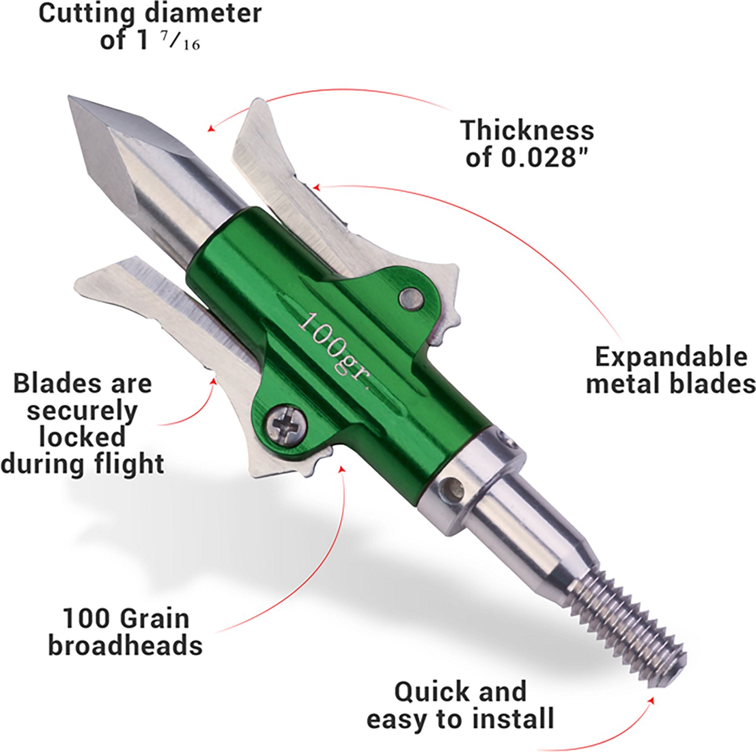 Rexpid III 100 Grain Mechanical Broadheads 3-Pack                                                                                - view number 3