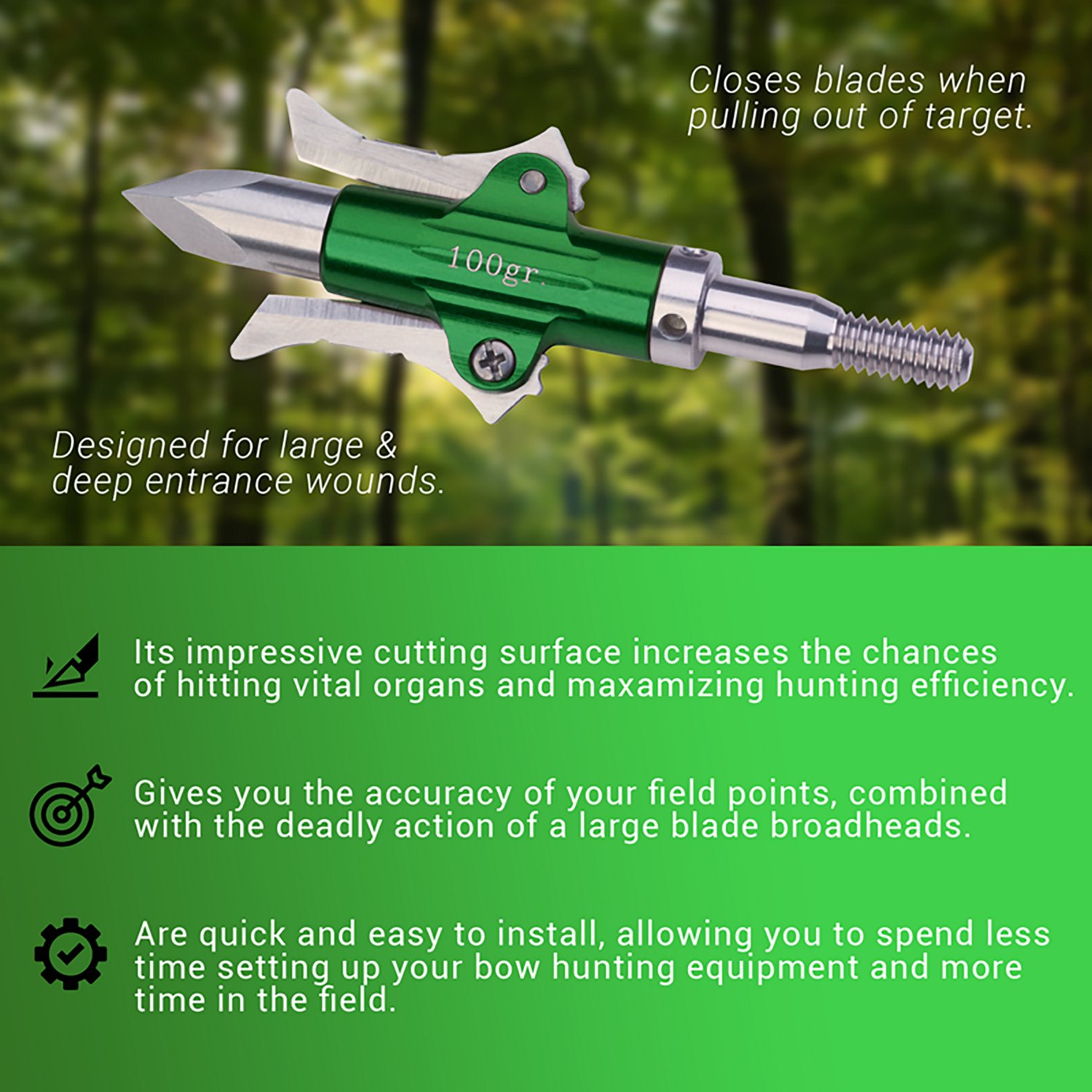 Rexpid III 100 Grain Mechanical Broadheads 3-Pack                                                                                - view number 5