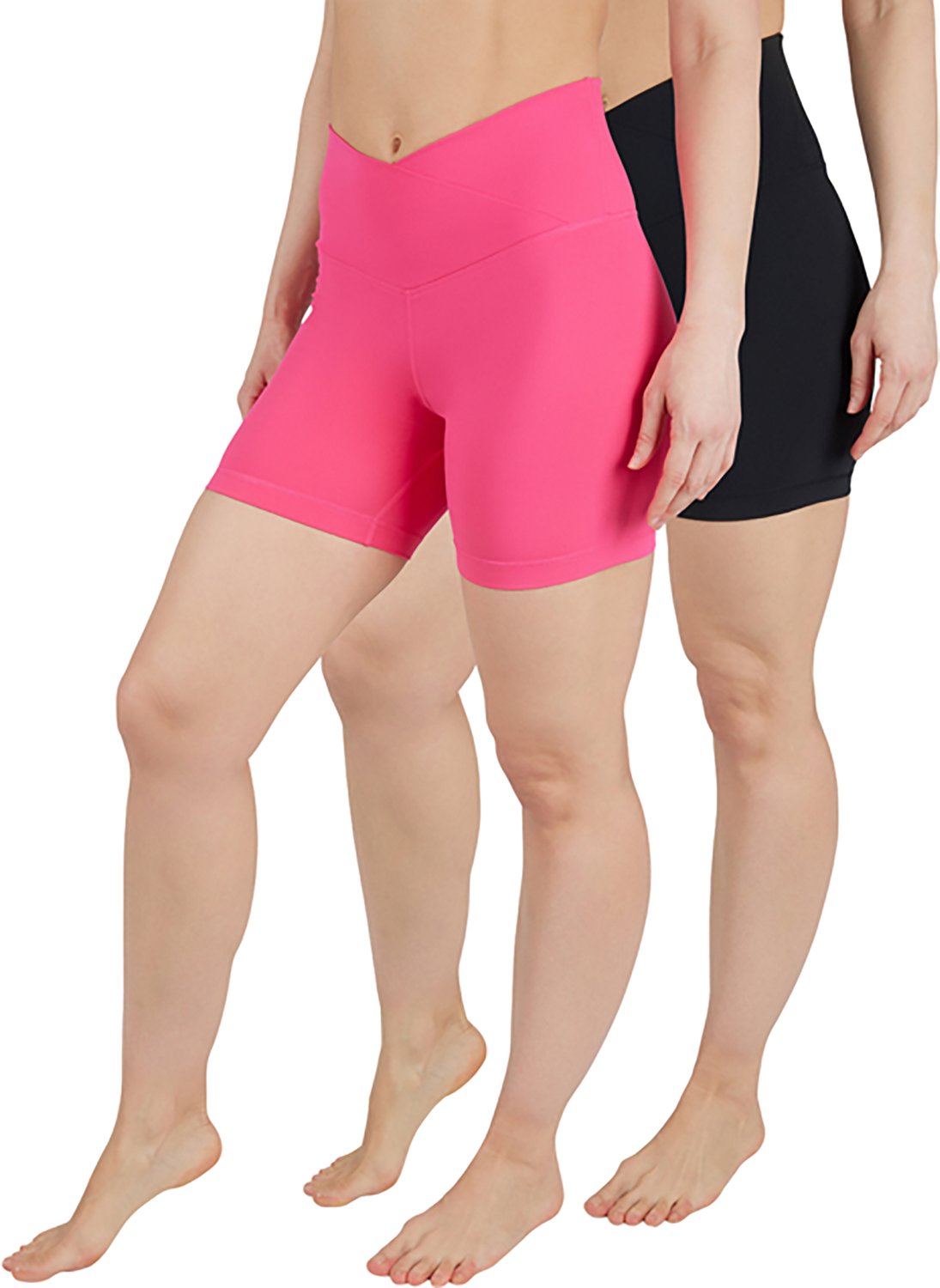 90 Degree by Reflex Women's Lux Crossover and Classic Bike Shorts 5 in 2-Pack