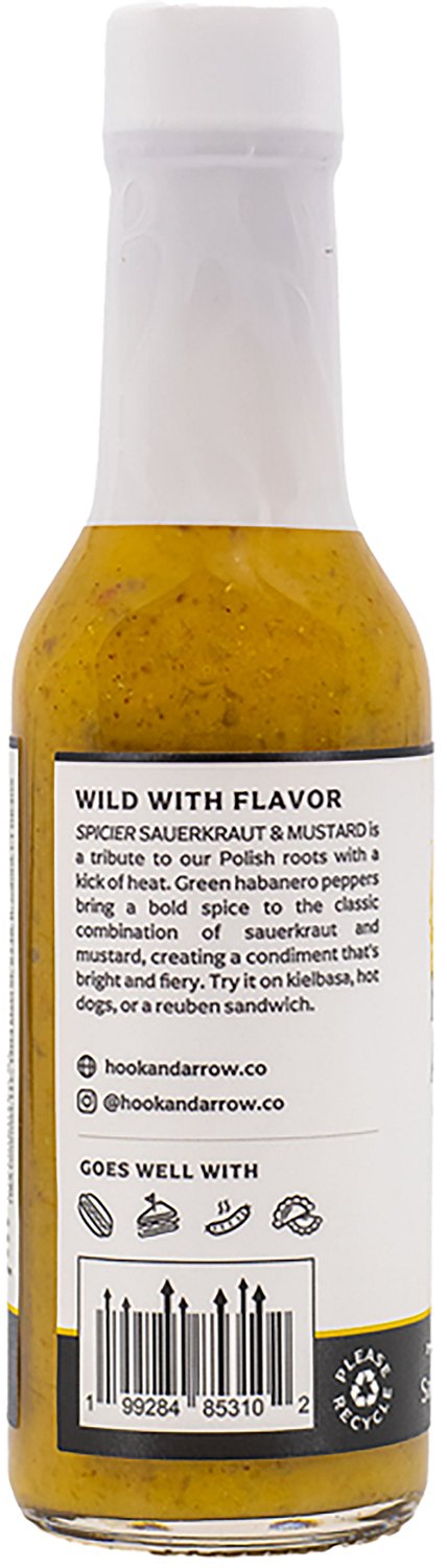 Heatonist Hot Ones Hook & Arrow Spicer Sauerkraut & Mustard 5 oz Sauce - view number 3
