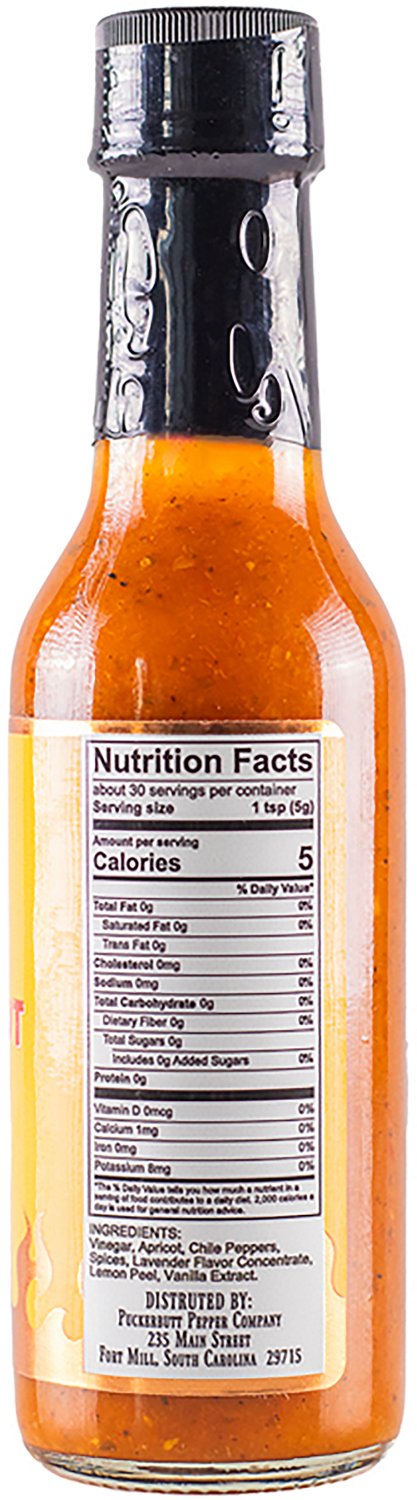 Heatonist Hot Ones Puckerbutt Pepper Co Aprichot 5 oz Bottle                                                                     - view number 2