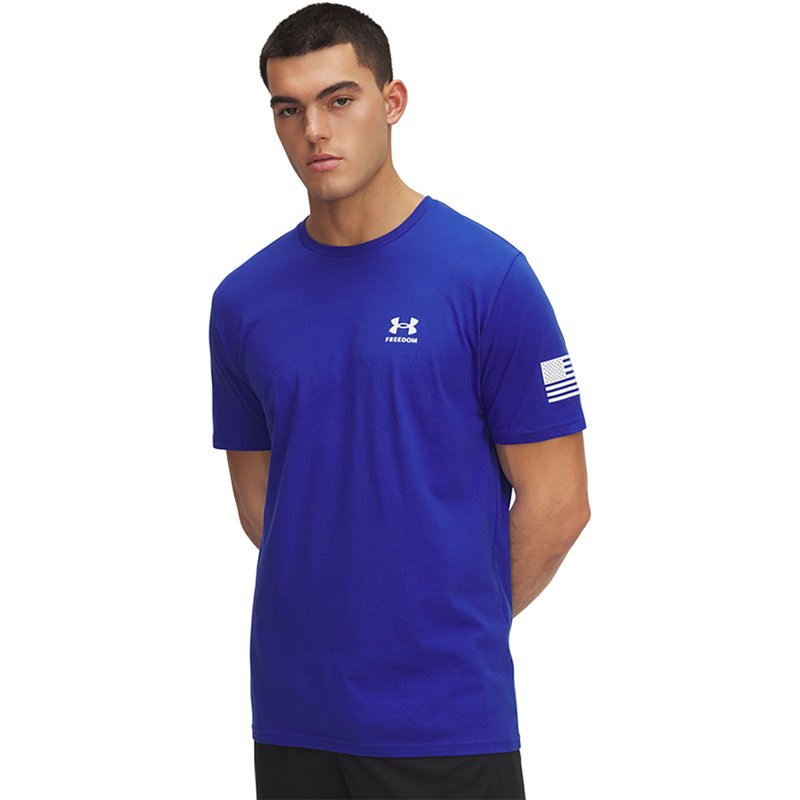 Under Armour Men's Freedom Flag Graphic T-Shirt, Medium, Royal/White