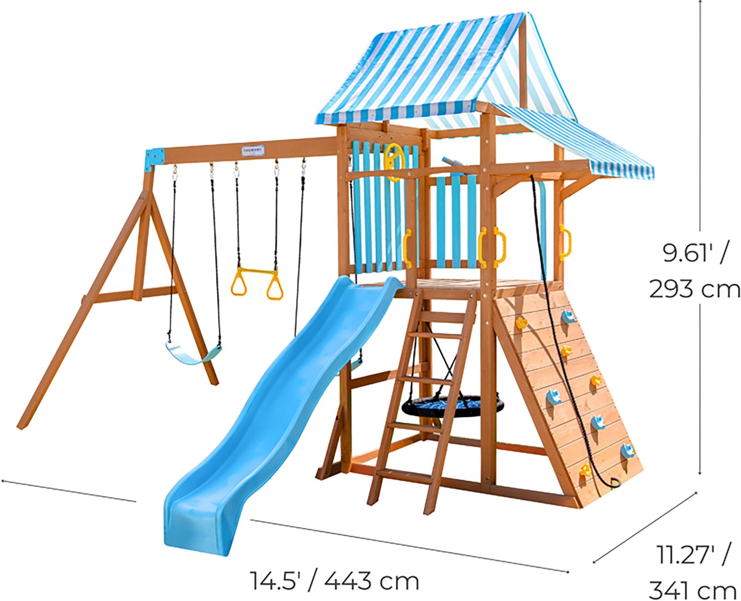 Teamson Kids' Laguna Swing Playset with Platform and Rock Wall - view number 2