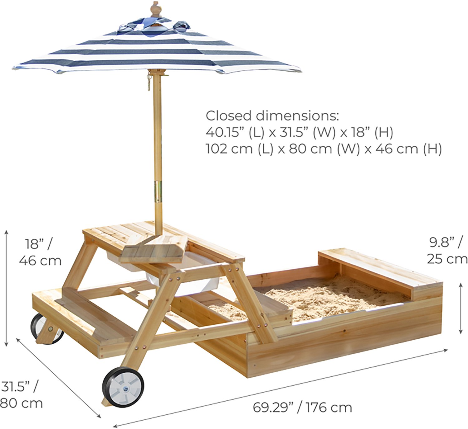 Teamson Kids' Sorrento 2-in-1 Picnic Table + Sandbox - view number 2