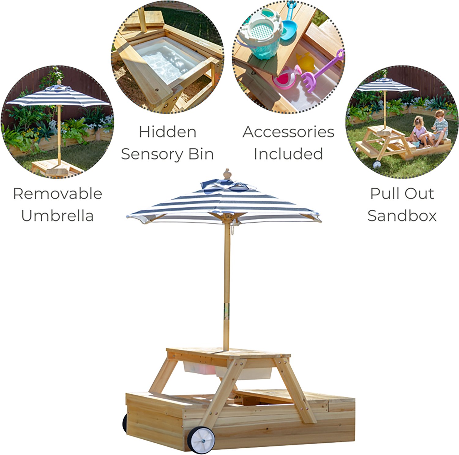 Teamson Kids' Sorrento 2-in-1 Picnic Table + Sandbox - view number 3