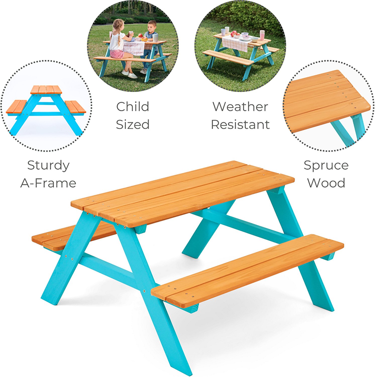 Teamson Kids' Classic A-Frame Wooden Picnic Table - view number 4