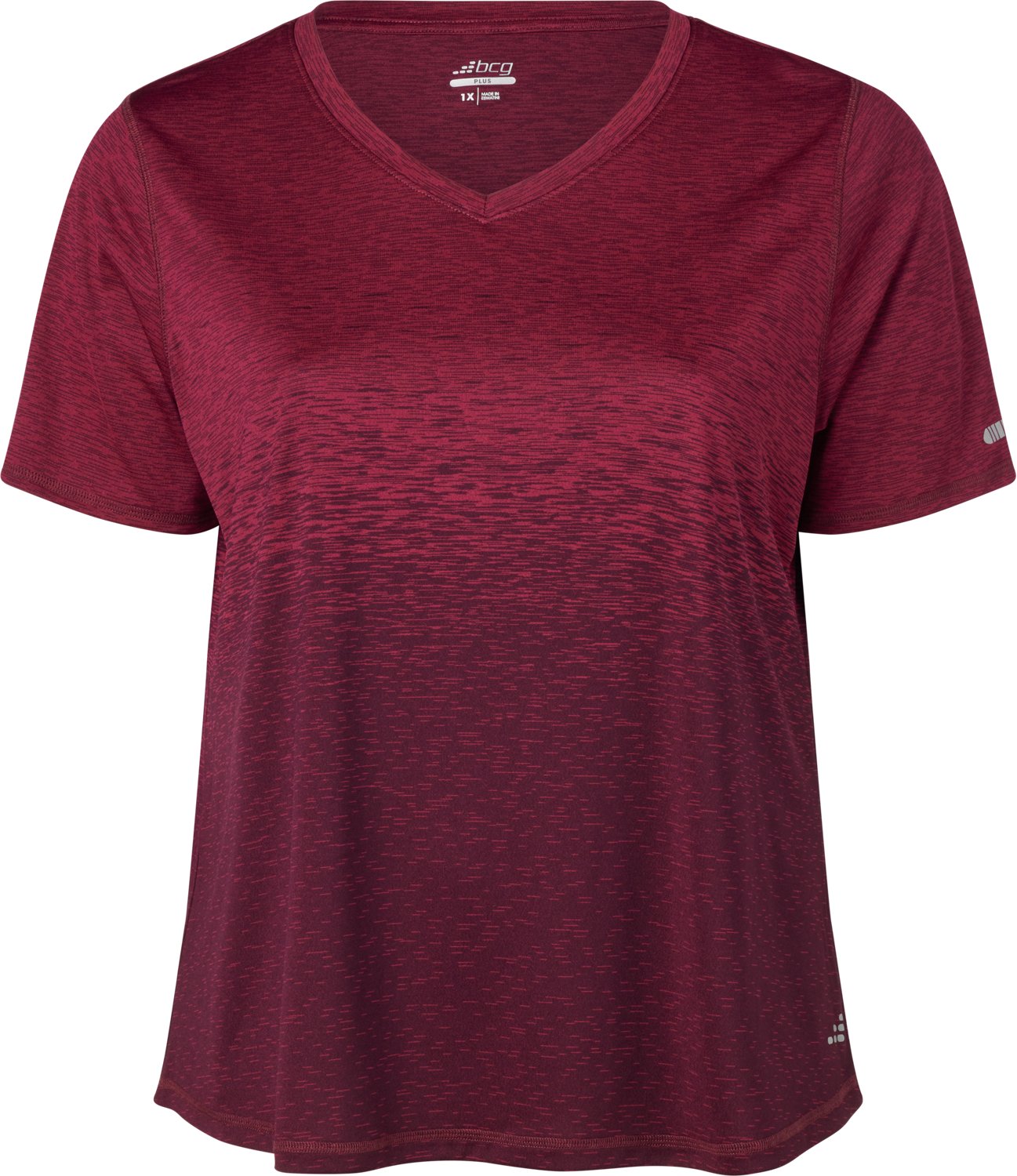 BCG Women's Ombre V-Neck Plus Size Training T-shirt                                                                              - view number 3