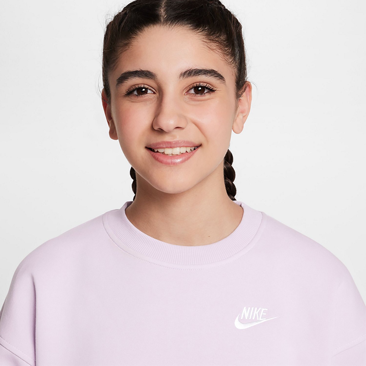Nike Girls' Sportswear Club Fleece Oversized Crew Pullover - view number 3