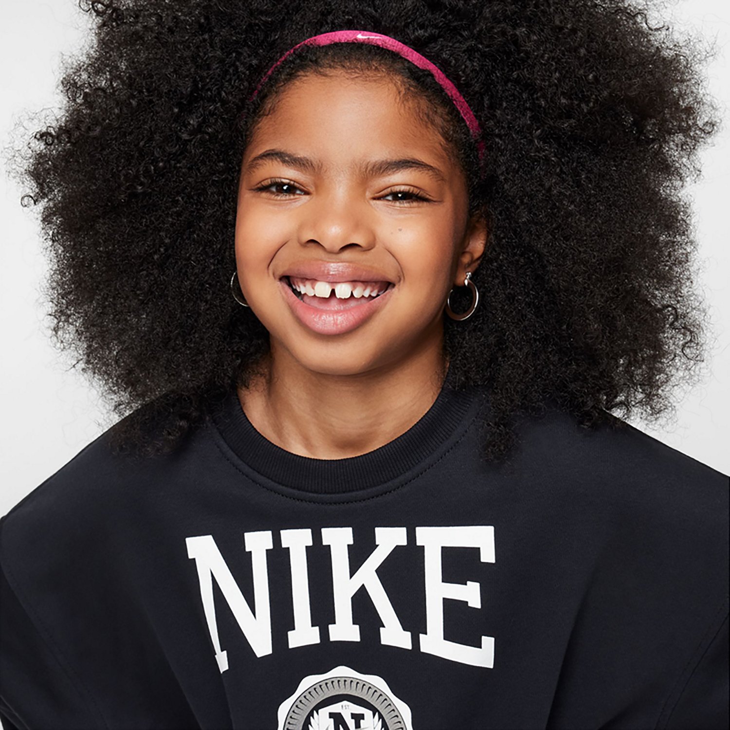 Nike Girls' Sportswear Club French Terry Boxy GX Star Crew Neck Sweatshirt - view number 3