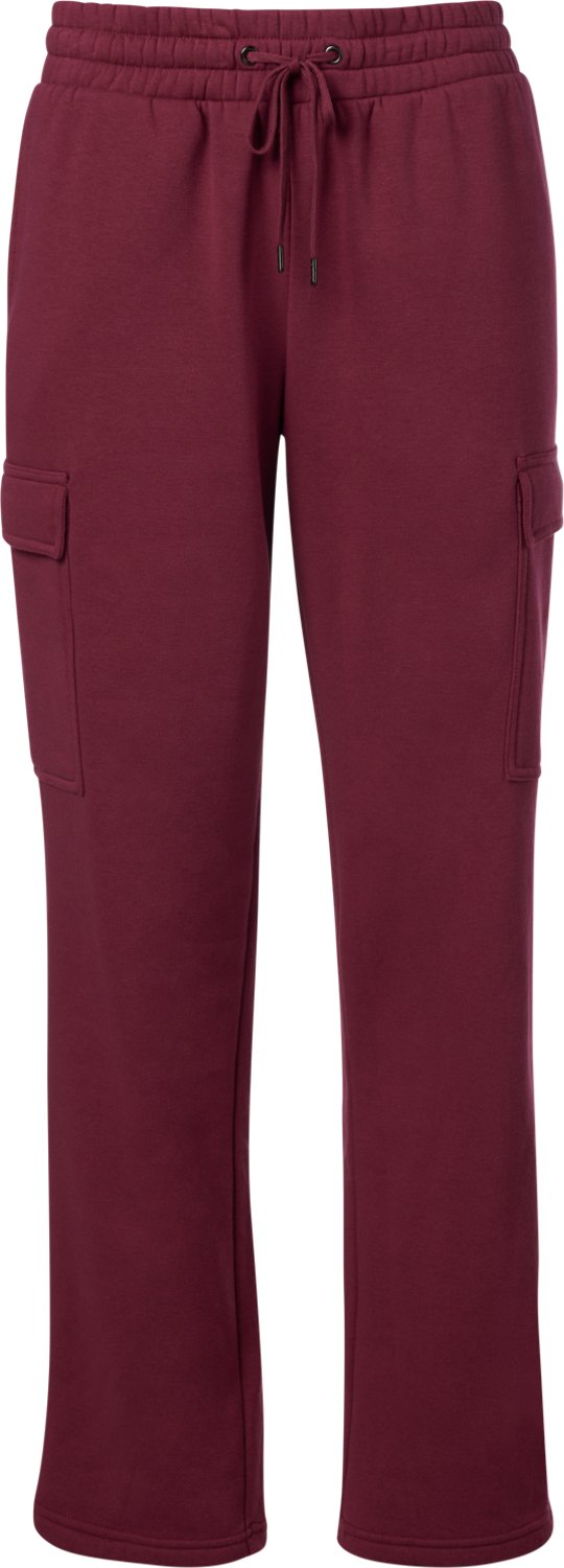 BCG Women's Lifestyle Wide Leg Fleece Cargo Pants