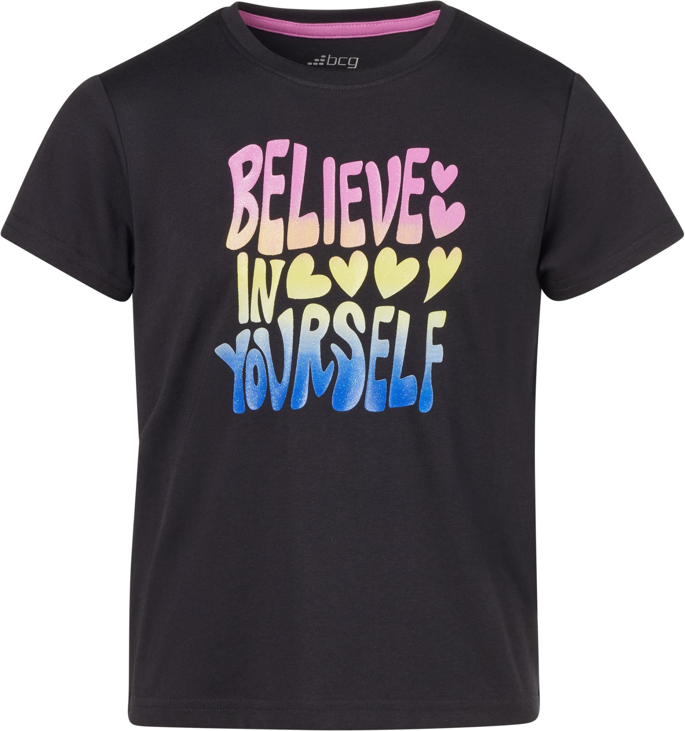 BCG Girls' Lifestyle Cotton Believe Yourself T-shirt