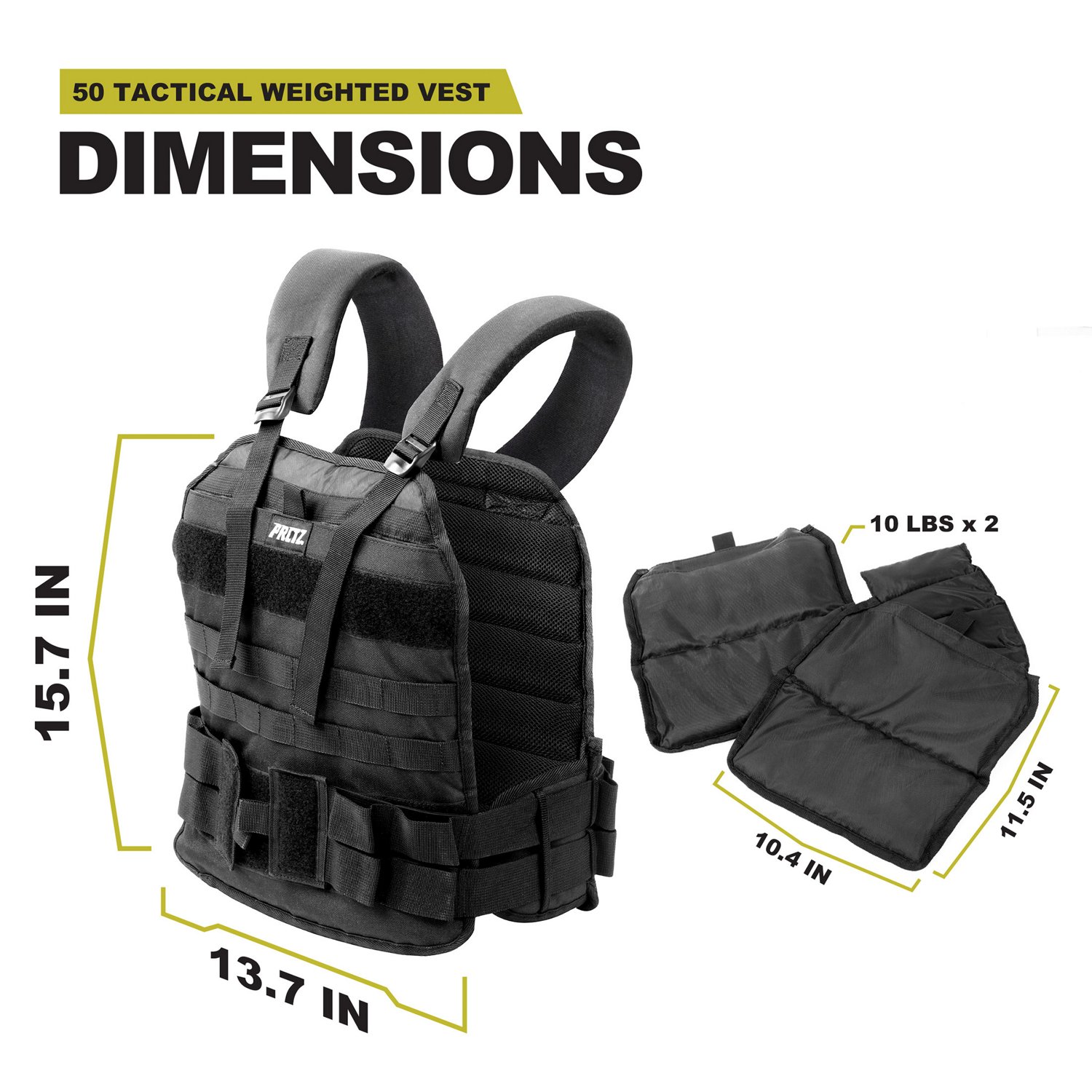 PRCTZ Adjustable Tactical Weight Vest                                                                                            - view number 2