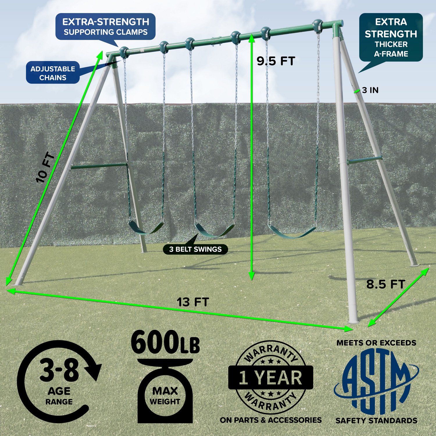 Sportspower Everest 10 ft Metal Swing Set                                                                                        - view number 2