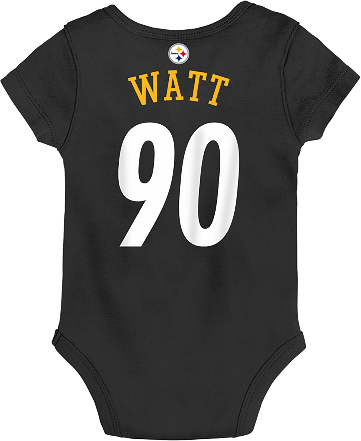 Outerstuff Infants' Pittsburgh Steelers TJ Watt Mainliner Name and Number Short Sleeve Creeper - view number 2