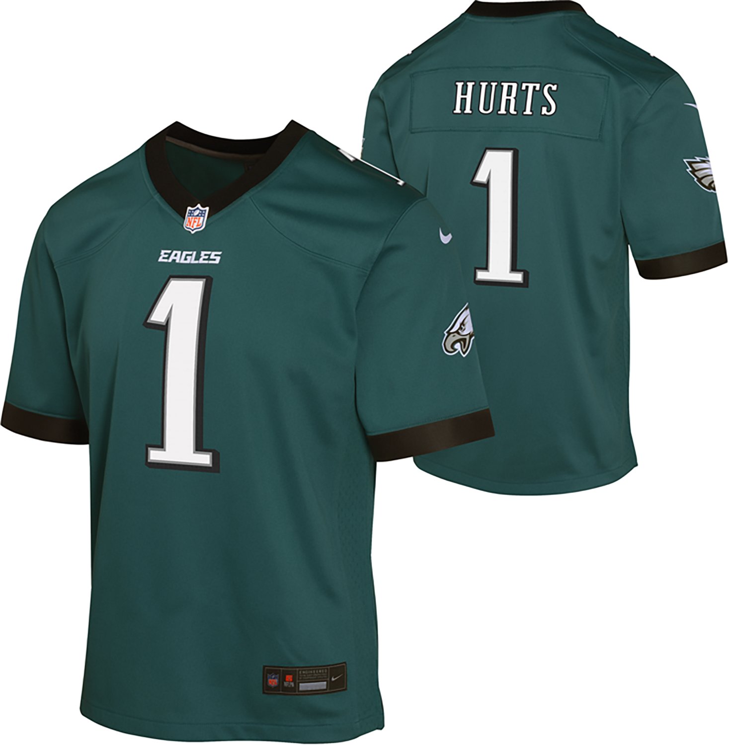 Nike Kids' Philadelphia Eagles Jalen Hurts #1 Game Team Jersey - view number 3