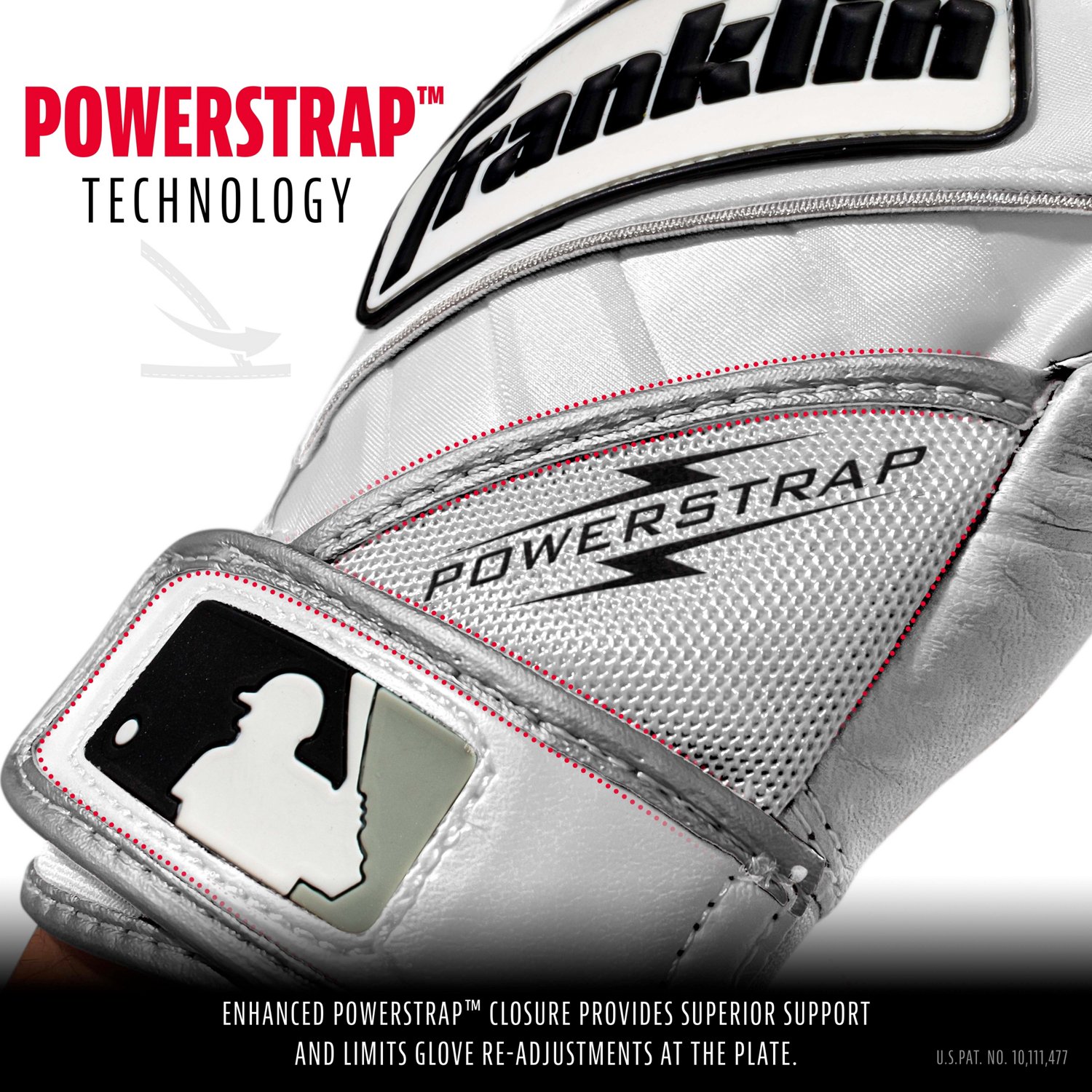 Franklin Adults' Powerstrap Batting Gloves - view number 3