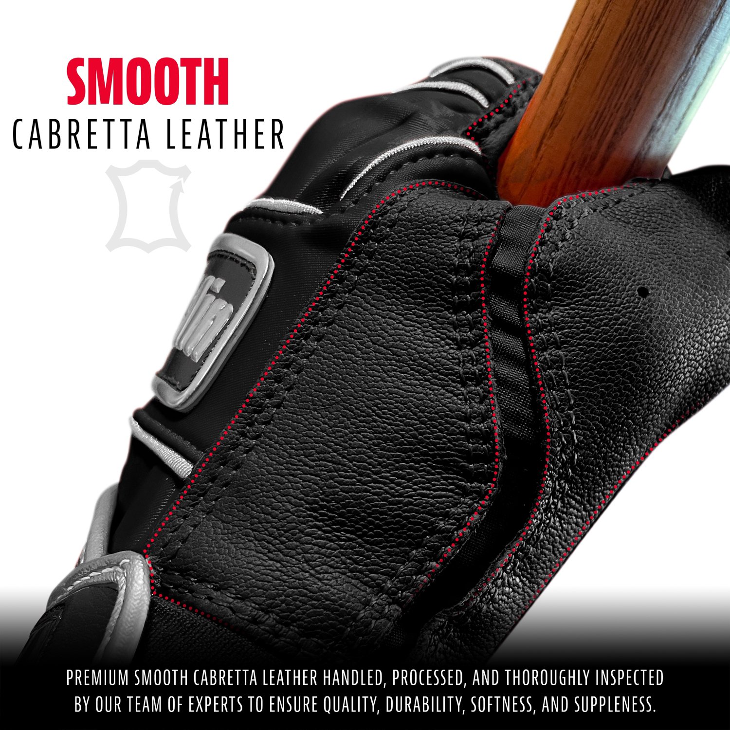 Franklin Adults' Chrome Powerstrap Batting Gloves                                                                                - view number 2