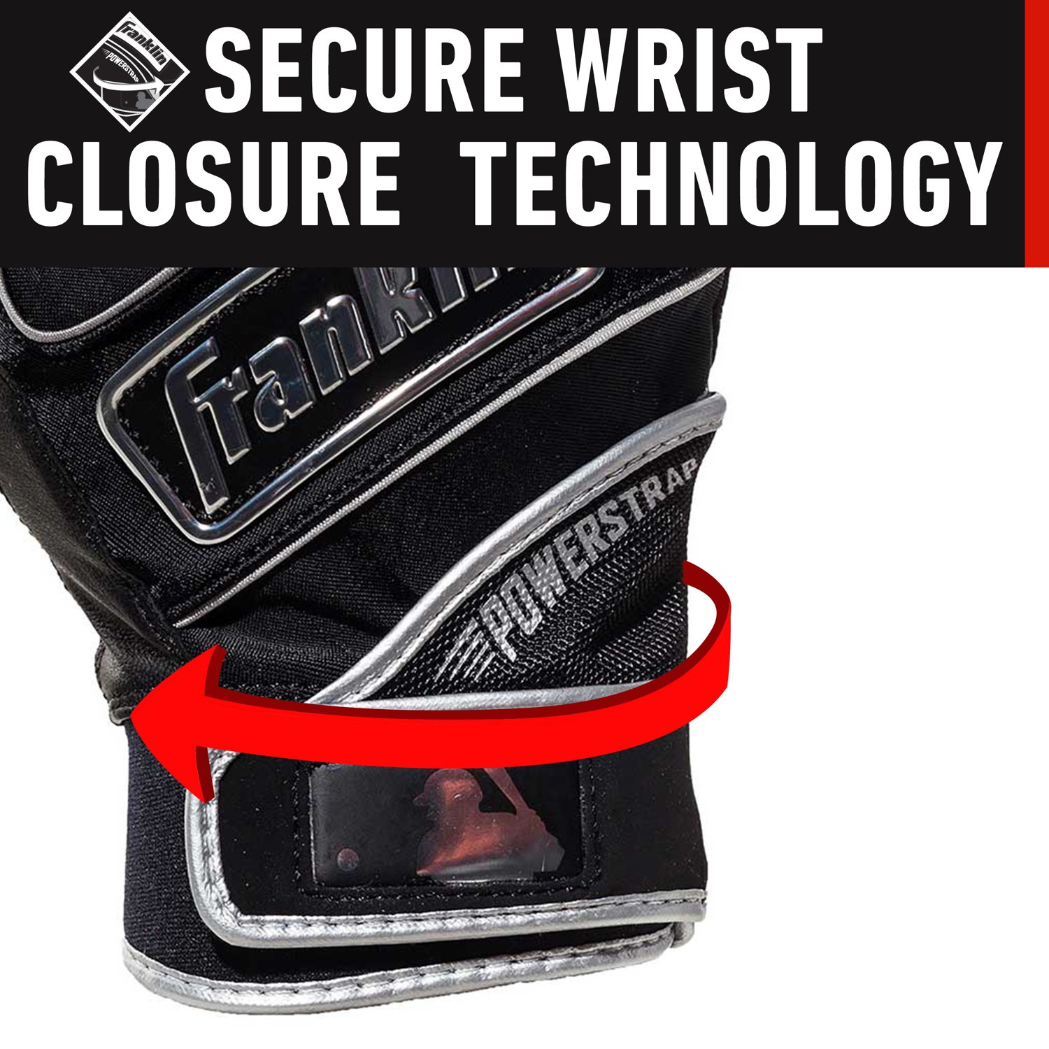 Franklin Men's Powerstrap Chrome Batting Gloves - view number 5