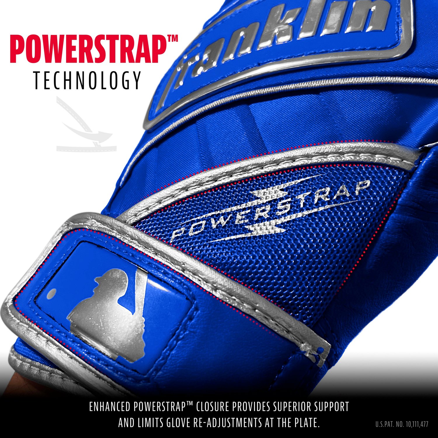 Franklin Men's Powerstrap Chrome Batting Gloves - view number 3