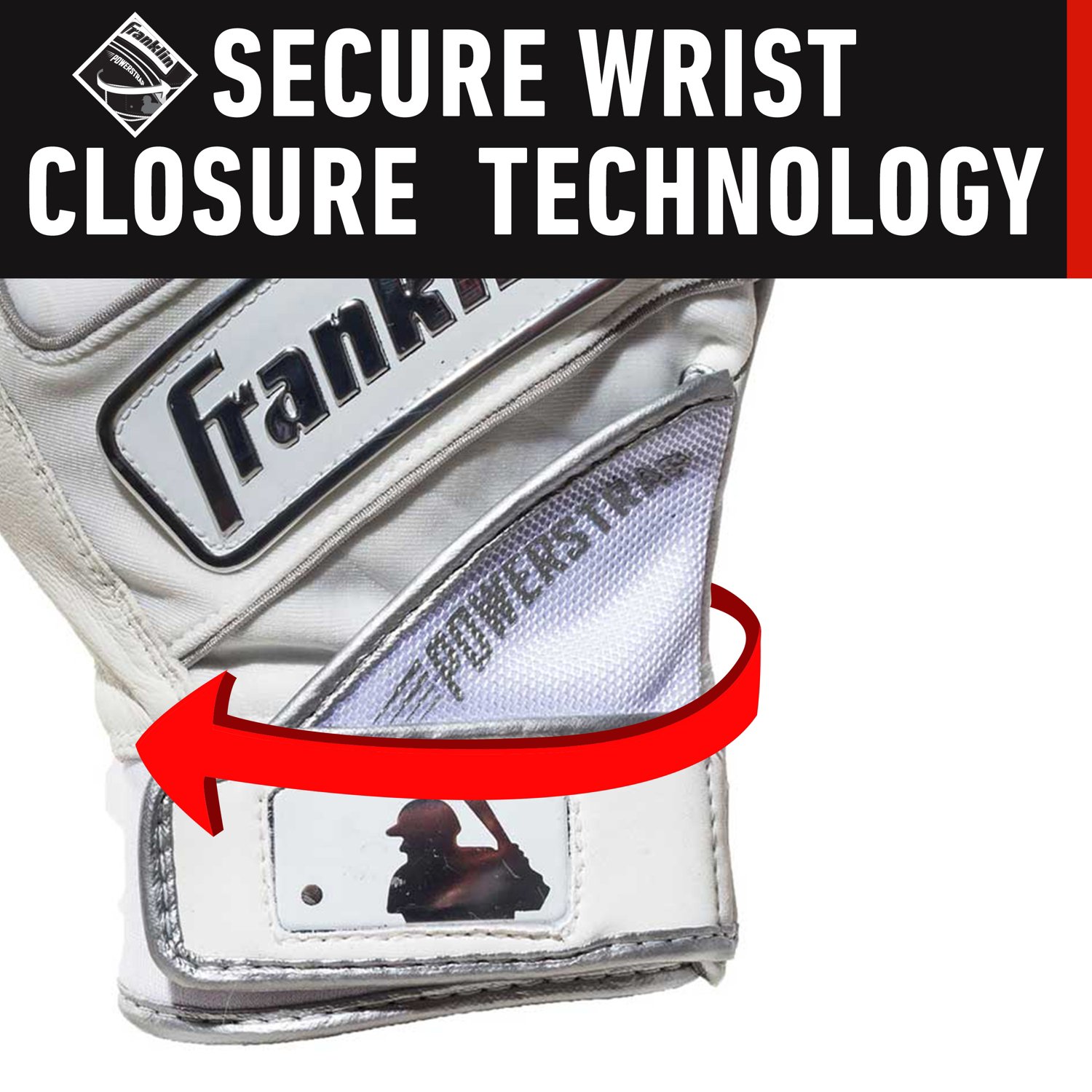Franklin Men's Powerstrap Chrome Batting Gloves - view number 4