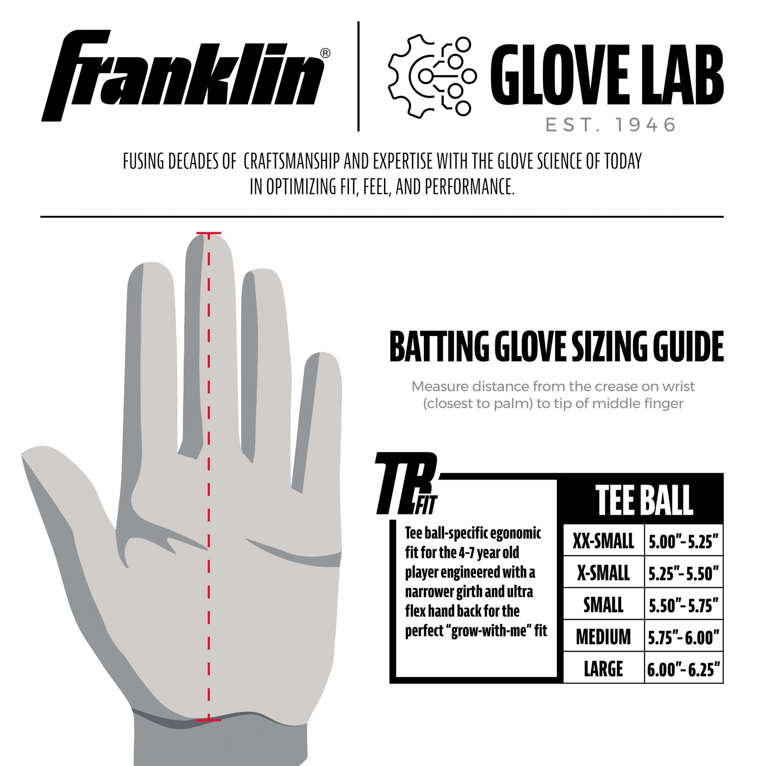 Franklin Boys' T-ball Flex Batting Gloves                                                                                        - view number 5