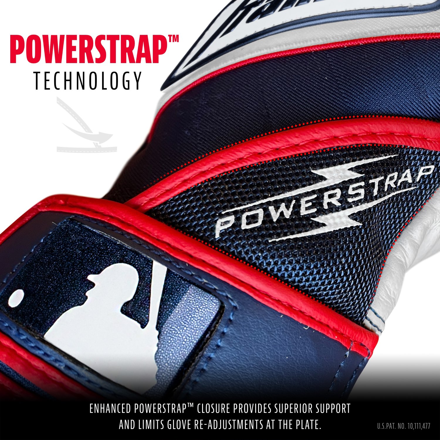 Franklin Adults' Powerstrap Batting Gloves                                                                                       - view number 3