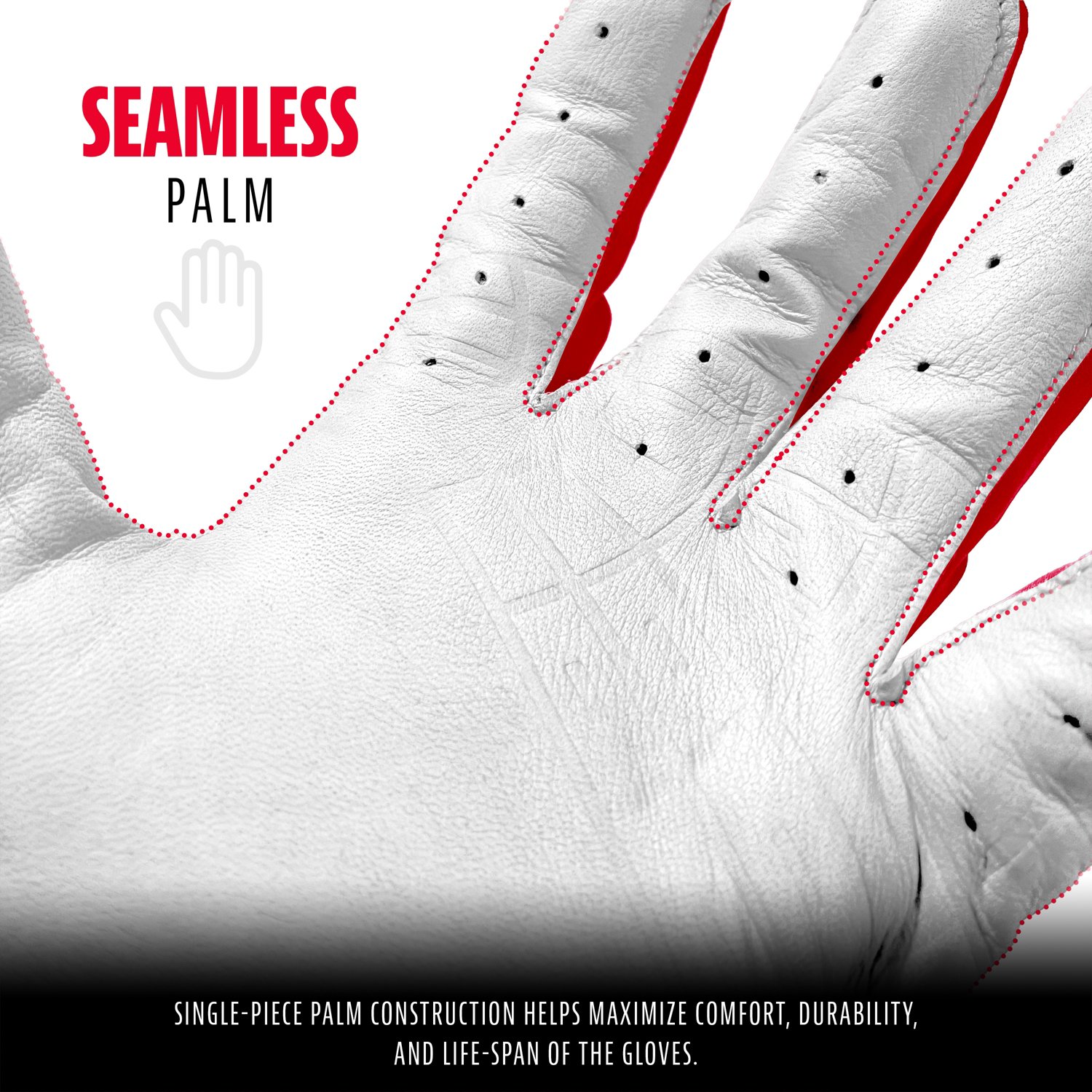 Franklin Adults' Powerstrap Batting Gloves                                                                                       - view number 4