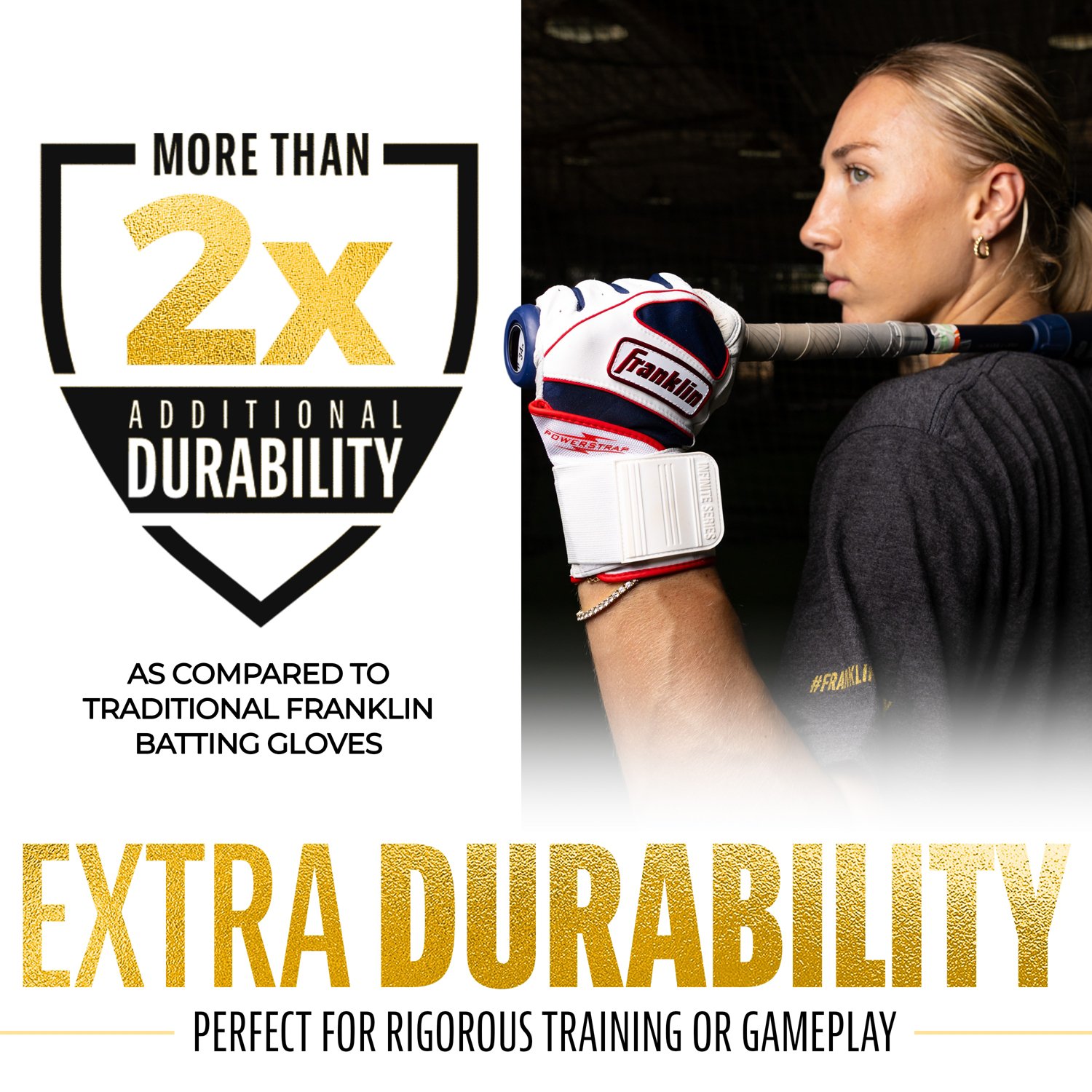 Franklin Women's Infinite Wrap Fastpitch Batting Gloves                                                                          - view number 3