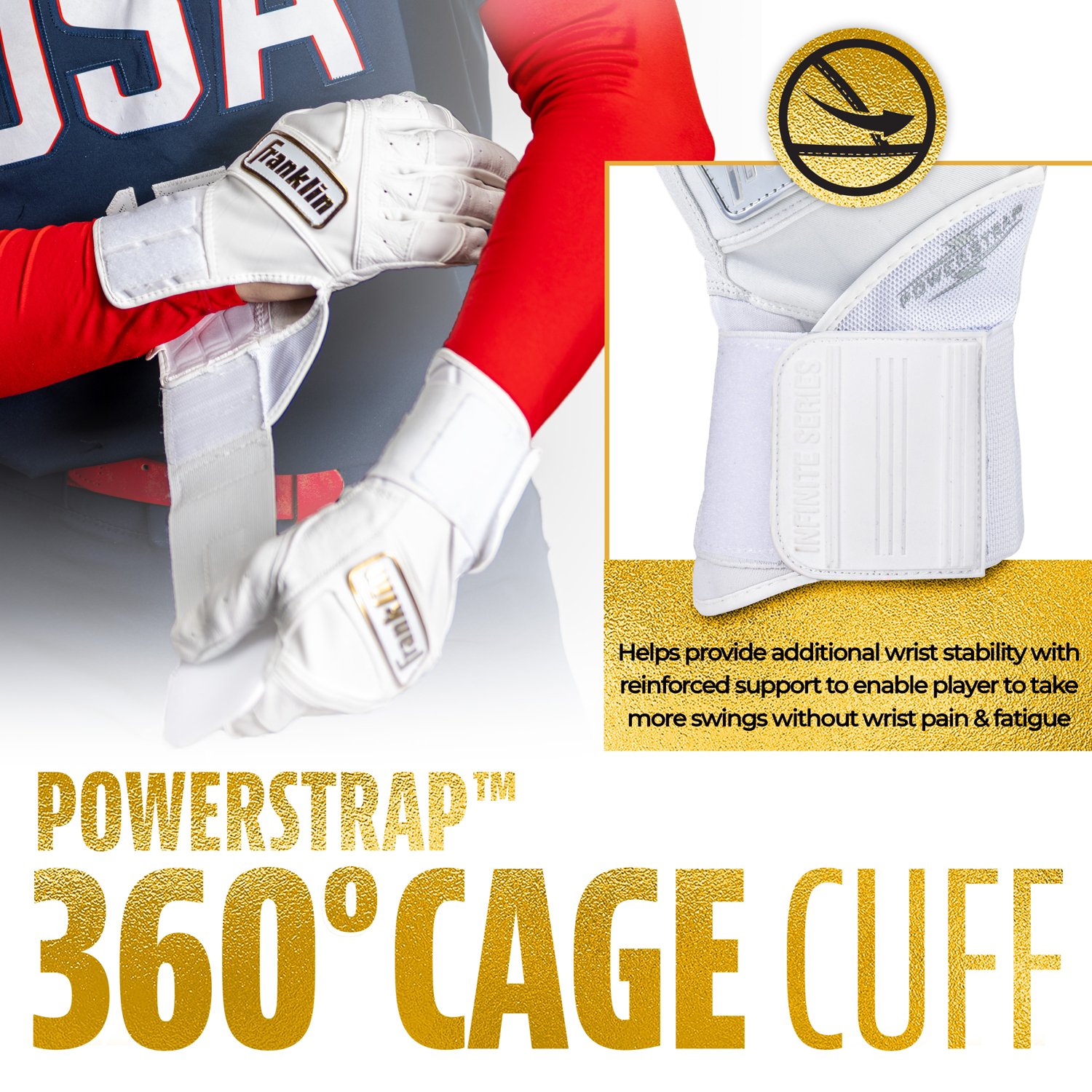 Franklin Women's Infinite Wrap Fastpitch Batting Gloves                                                                          - view number 4