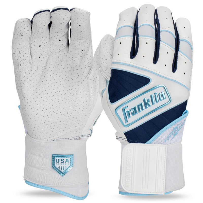 Franklin Women's Infinite Wrap Fastpitch Batting Gloves White/Blue, Medium - Batting Gloves at Academy Sports