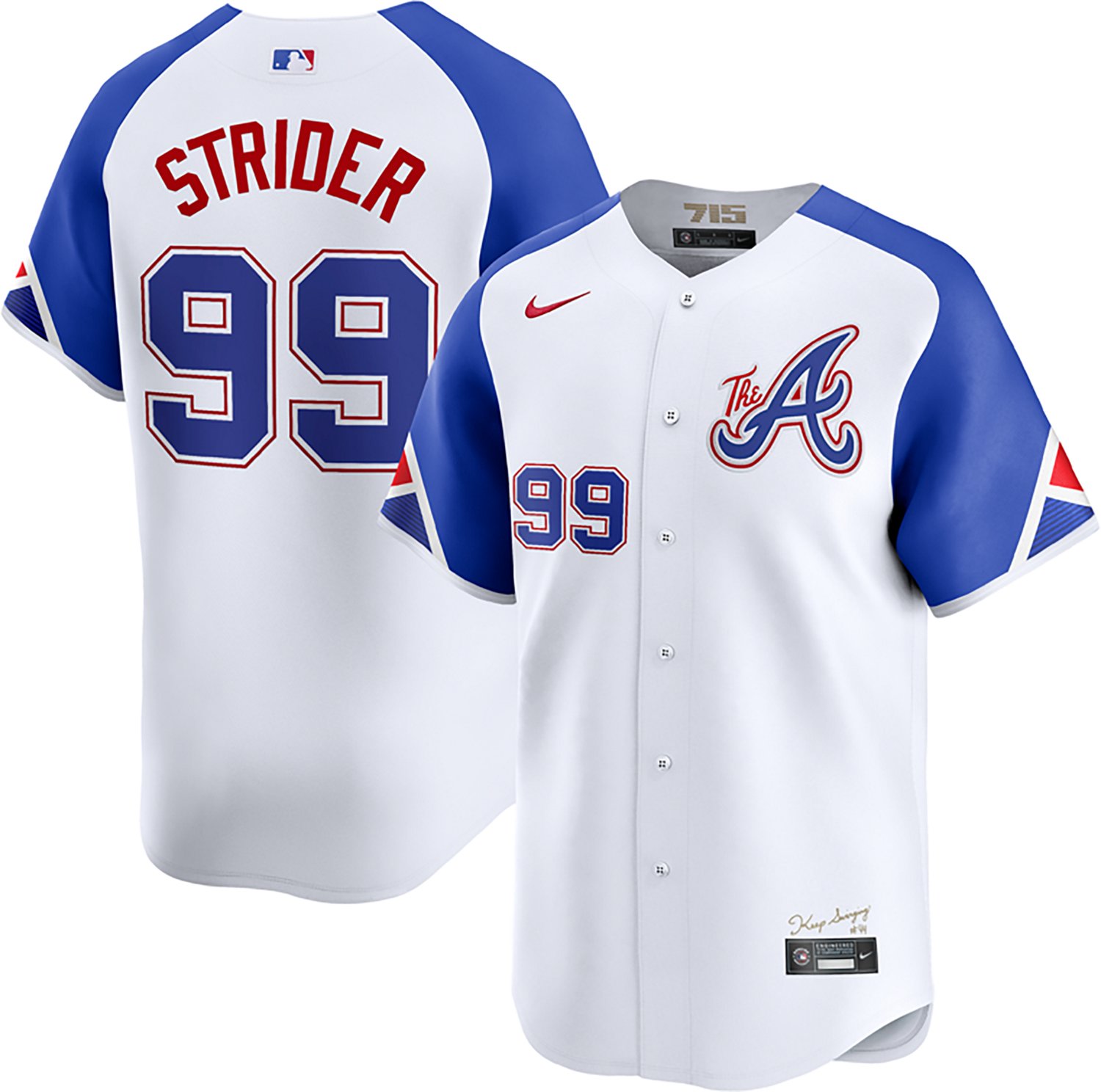 Nike Men's Atlanta Braves Spencer Strider #9 Limited City Connect Jersey - view number 3