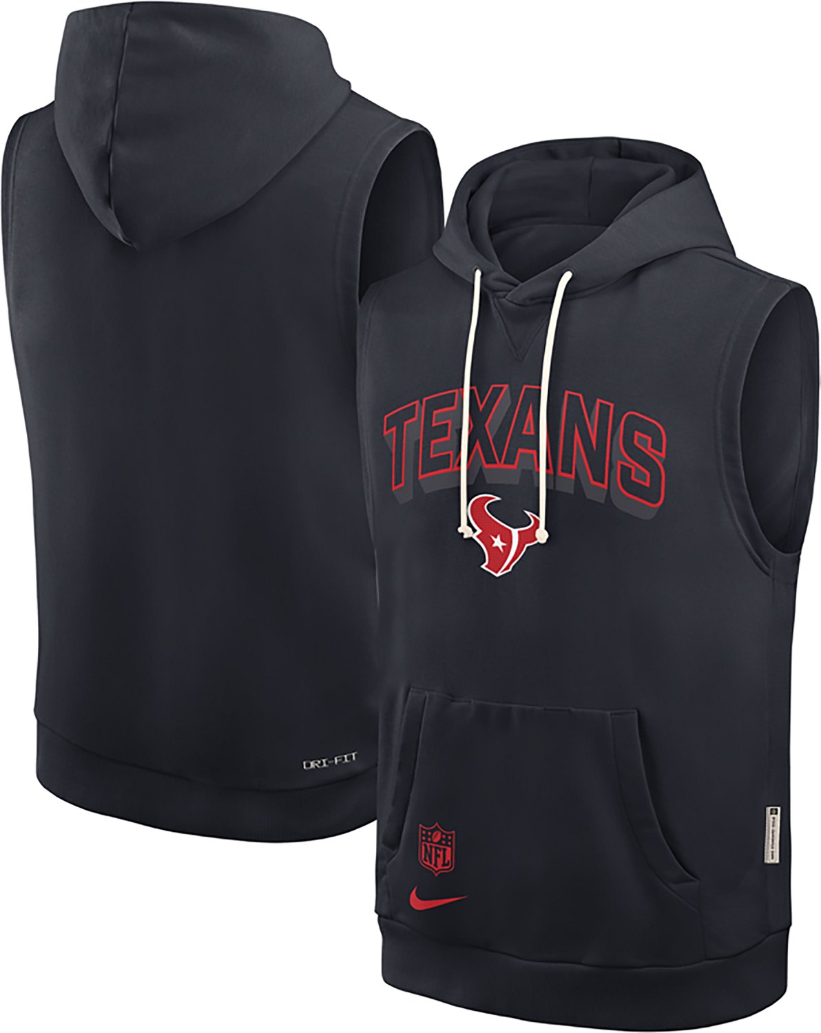 Nike Men's Houston Texans Dri-FIT Fleece Sleeveless Hoodie - view number 3
