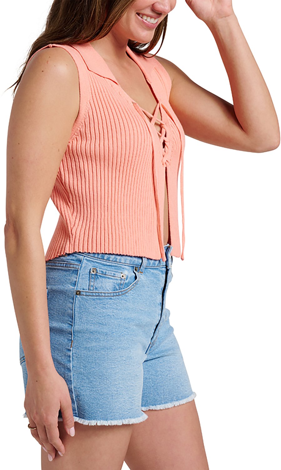 Quicksilver Women's Sandbar Sleeveless Lace Up Sweater - view number 2