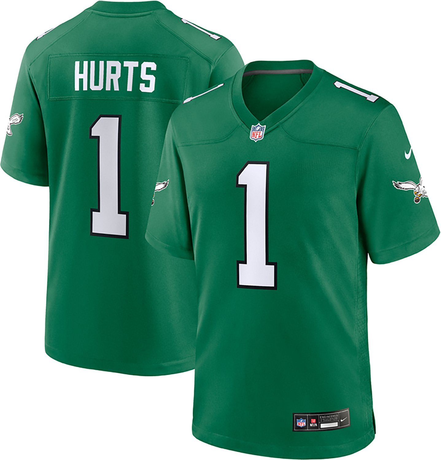 Nike Men's Eagles Hurts N&N Alt Game Short Sleeve Jersey - view number 3