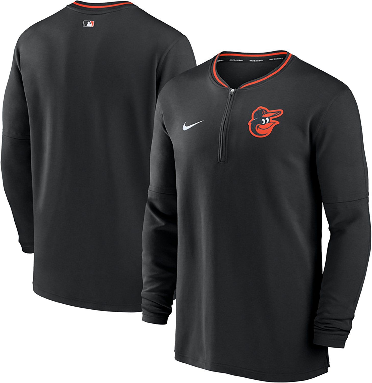 Nike Men's Orioles AC DF Top 1/2 Zip T-shirt - view number 3