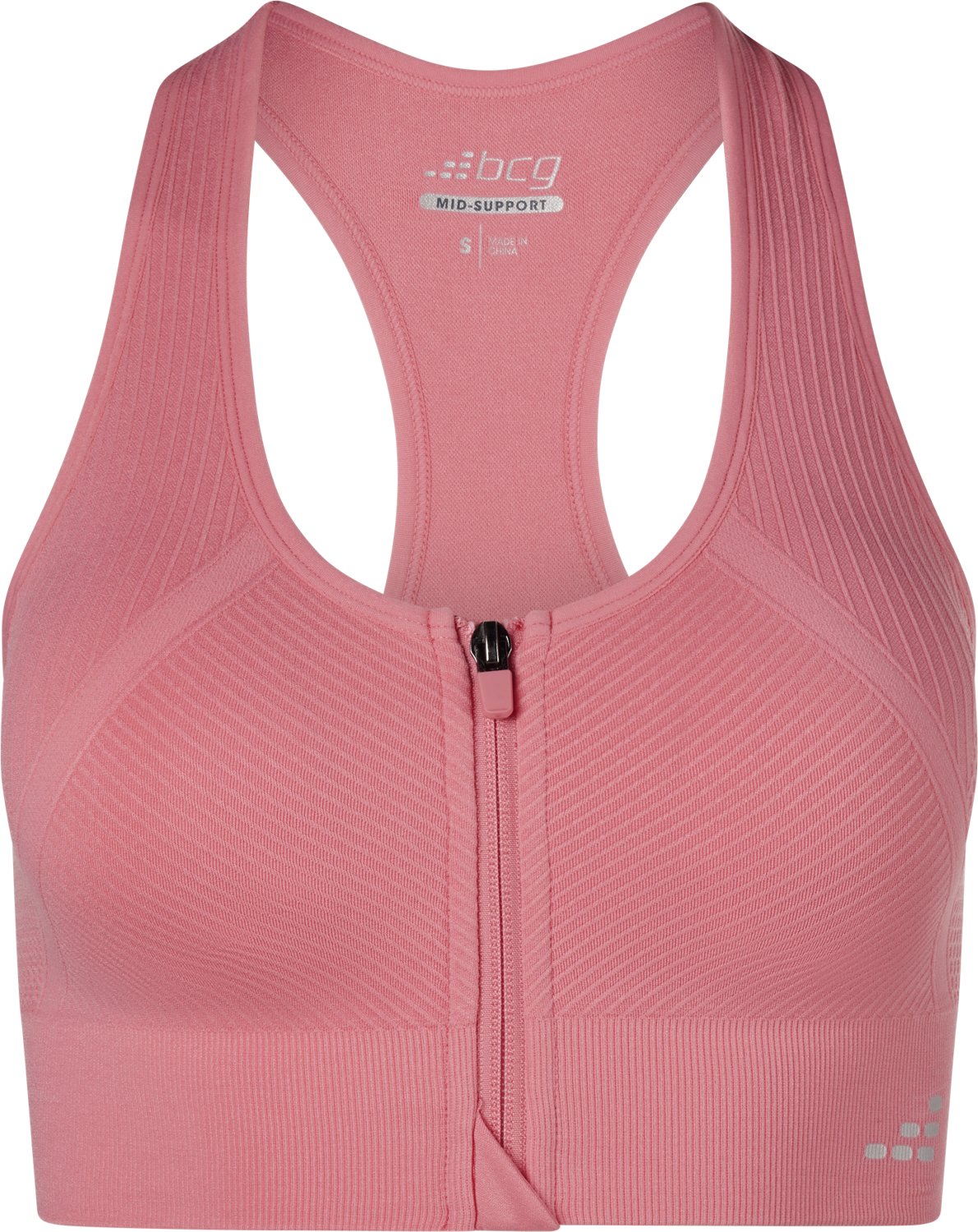 BCG Women's Seamless Zip Front Mid Impact Sports Bra                                                                             - view number 3