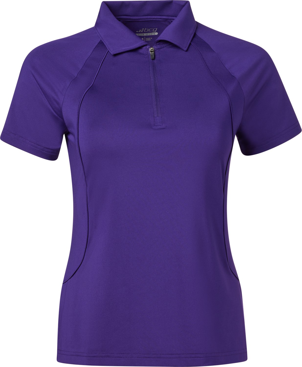 BCG Women's Tennis Piped Zip Polo Shirt