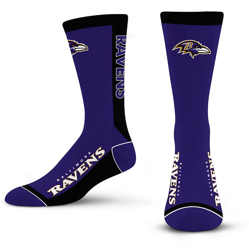 For Bare Feet Baltimore Ravens Mvp Crew Socks