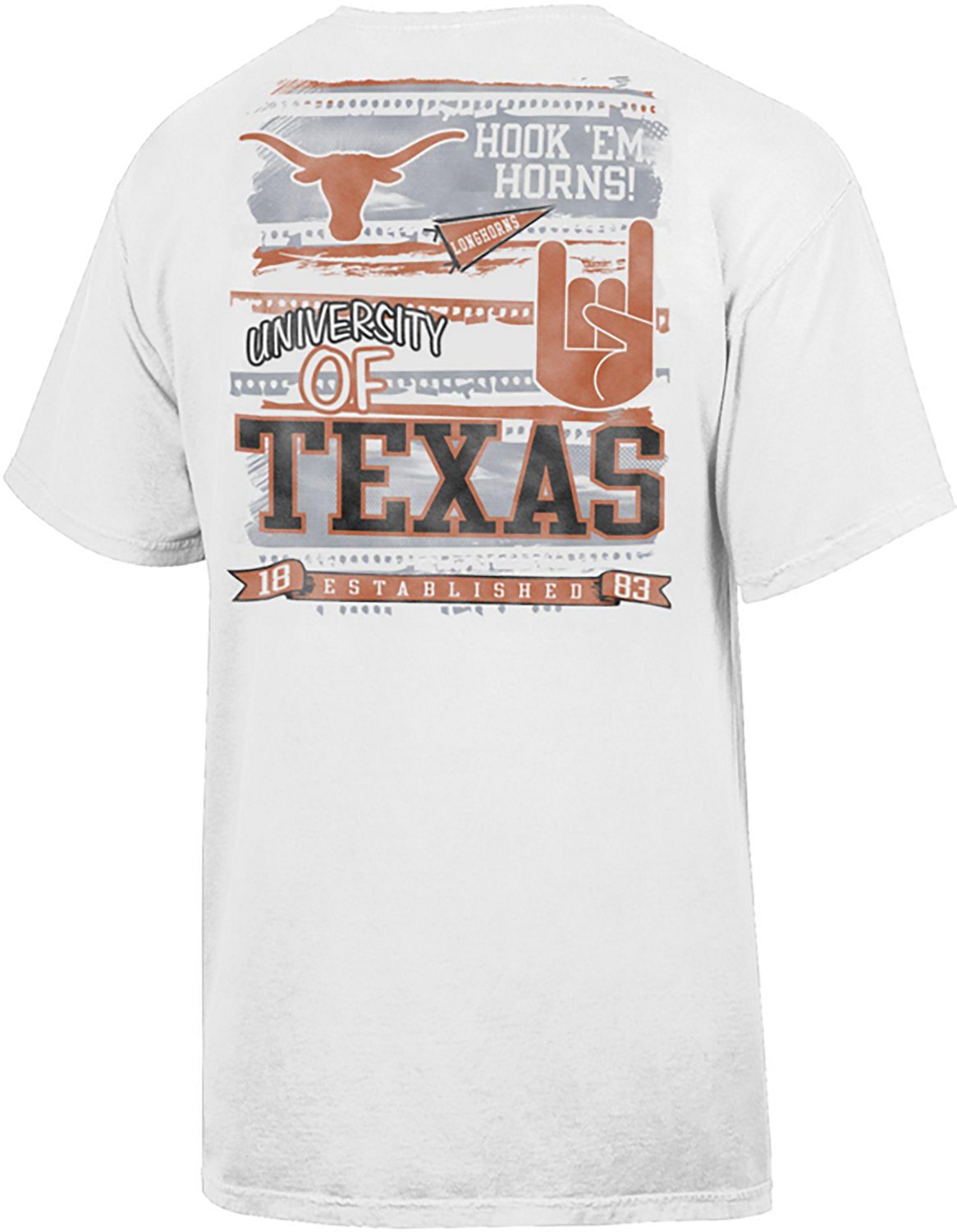Comfort Wash Men's Texas Longhorns Mascot Stripe Double Sided Short Sleeve T-shirt - view number 2