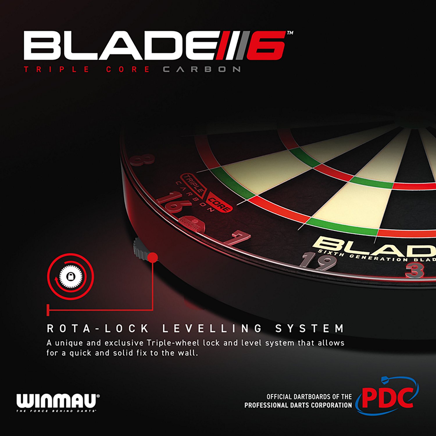 Winmau Blade 6 Triple Core Professional PDC Dartboard - view number 6